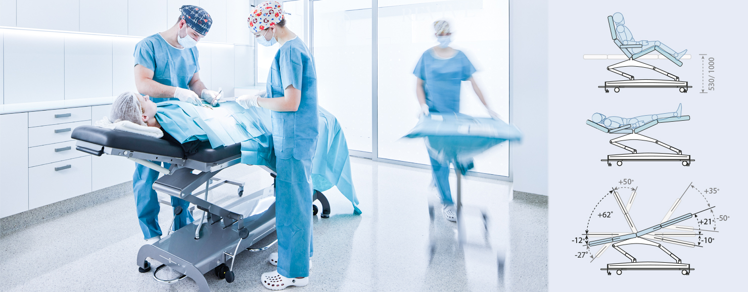 Hospimed - 11.1. OP Tische - Novak Tagesklinik-OP-Liege S