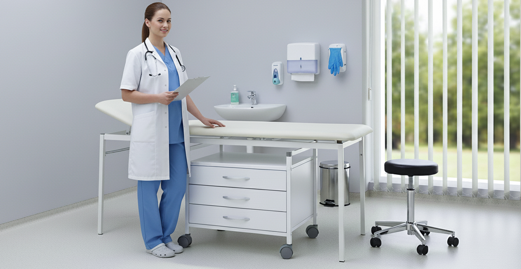 Hospimed - 2.5. Vielzweckwagen - Unterfahrwagen 08/16 - Höhe 52 cm - 3 Schubladen