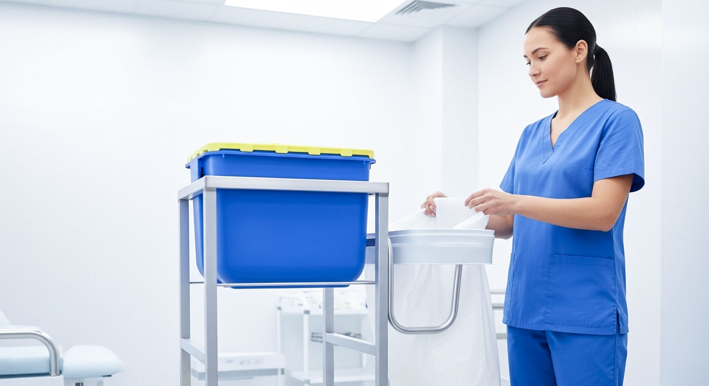 Hospimed - 10.7. Sondertische - Entsorgungswagen für 2 Behälter