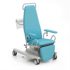 Blutentnahmesessel BON-G, Rollen zentral blockierbar - Polsterfarbe 2389 aquamarine