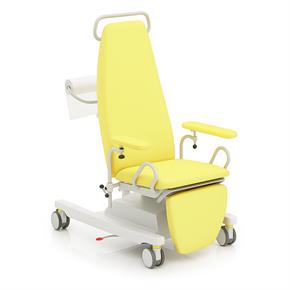 Blutentnahmesessel BON-G, Rollen zentral blockierbar - Polsterfarbe 2795 lemon