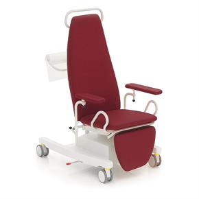 Blutentnahmesessel BON-G, Rollen zentral blockierbar - Polsterfarbe 3105 velvet