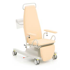 Blutentnahmesessel BON-G, Rollen zentral blockierbar - Polsterfarbe 4633 apricot