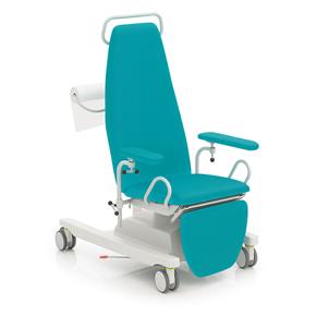 Blutentnahmesessel BON-R, Rollen einzeln blockierbar - Polsterfarbe 4035 mermaid