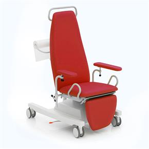 Blutentnahmesessel BON-R, Rollen einzeln blockierbar - Polsterfarbe 4103 fuchsia