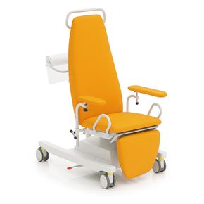 Blutentnahmesessel BON-R, Rollen einzeln blockierbar - Polsterfarbe 4861 pumpkin