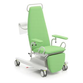 Blutentnahmesessel BON-R, Rollen einzeln blockierbar - Polsterfarbe 4868 pistachio