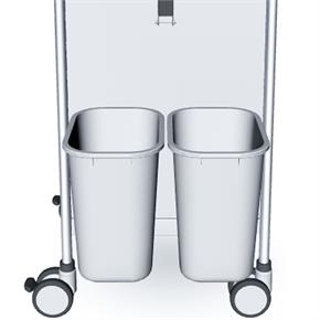 Doppel-Abfalleimer 2 x13 L - seitlich montiert, rechts montiert