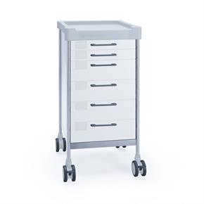 Funktionswagen Claro IX - 6 Schubladen - Breite 48 cm - H105 cm - Frontfarbe Weiss