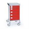 Funktionswagen Claro VIII - 6 Schubladen - Breite 48 cm - H105 cm - Frontfarbe Rot