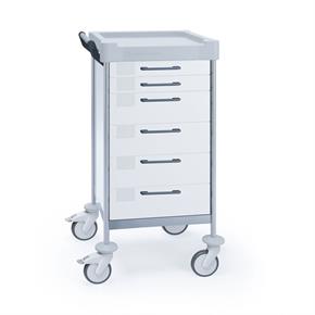 Funktionswagen Claro VIII - 6 Schubladen - Breite 48 cm - H105 cm - Frontfarbe Weiss