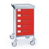 Funktionswagen Claro X - 5 Schubladen - Breite 48 cm - H105 cm - Frontfarbe Rot