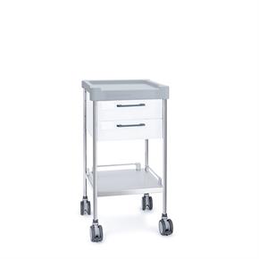 Multifunktionswagen Claro mini VI - 2 Schubladen - Breite 48 cm - H90 cm - Frontfarbe Weiss
