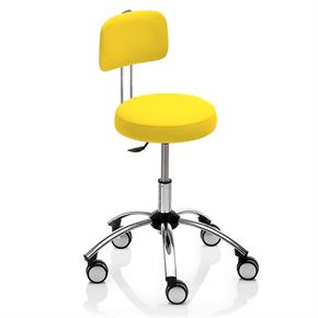 Novak Praxishocker - Fuss sternförmig - mit Rückenstütze und Rollen - Polsterfarbe 614 sunflower
