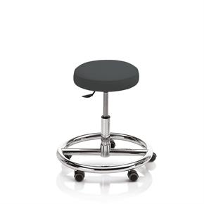 Novak Therapiehocker mit Fussring - mit Rollen - Polsterfarbe 1049 antracit