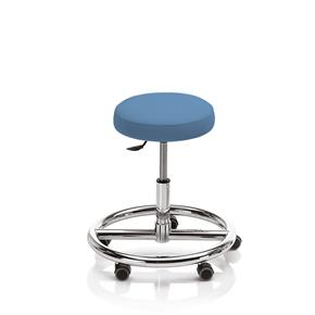 Novak Therapiehocker mit Fussring - mit Rollen - Polsterfarbe 1277 rain drops