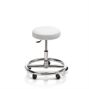 Novak Therapiehocker mit Fussring - mit Rollen - Polsterfarbe 1280 porcelain