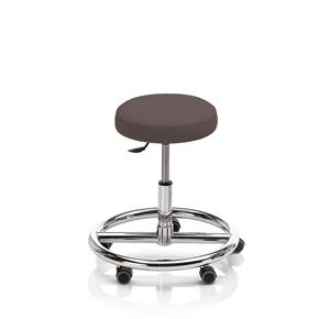 Novak Therapiehocker mit Fussring - mit Rollen - Polsterfarbe 2793 chocolate