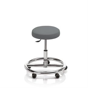 Novak Therapiehocker mit Fussring - mit Rollen - Polsterfarbe 3120 silvery