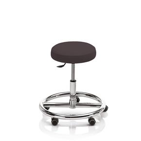 Novak Therapiehocker mit Fussring - mit Rollen - Polsterfarbe 3290 mocca