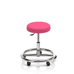 Novak Therapiehocker mit Fussring - mit Rollen - Polsterfarbe 4103 fuchsia