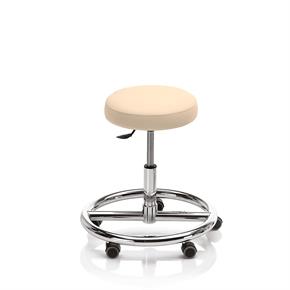 Novak Therapiehocker mit Fussring - mit Rollen - Polsterfarbe 4633 apricot