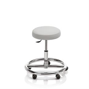 Novak Therapiehocker mit Fussring - mit Rollen - Polsterfarbe 4635 retro