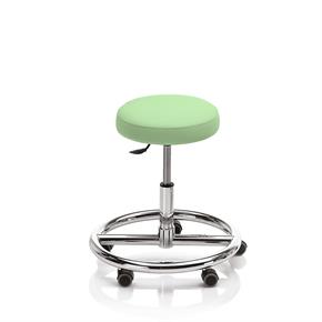 Novak Therapiehocker mit Fussring - mit Rollen - Polsterfarbe 4868 pistachio