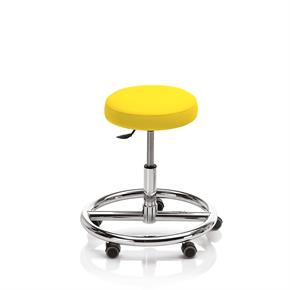 Novak Therapiehocker mit Fussring - mit Rollen - Polsterfarbe 614 sunflower
