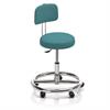 Novak Therapiehocker mit Fussring und Rückenlehne - Rollen - Polsterfarbe 1274 esmerald