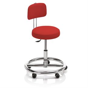 Novak Therapiehocker mit Fussring und Rückenlehne - Rollen - Polsterfarbe 3105 velvet