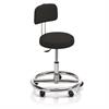 Noval Therapiehocker mit Fussring und Rückenlehne - Rollen - Polsterfarbe 1208 antistatic
