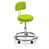Noval Therapiehocker mit Fussring und Rückenlehne - Rollen - Polsterfarbe 2794 picnic