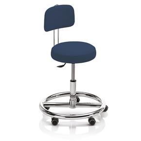 Noval Therapiehocker mit Fussring und Rückenlehne - Rollen - Polsterfarbe 2799 universe