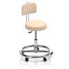 Noval Therapiehocker mit Fussring und Rückenlehne - Rollen - Polsterfarbe 4633 apricot