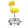 Noval Therapiehocker mit Fussring und Rückenlehne - Rollen - Polsterfarbe 614 sunflower