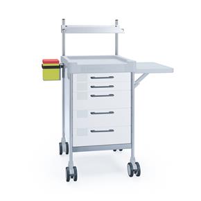 Pflegewagen Claro mini IV - Klapptisch - 5 Schubladen - Breite 48 cm - H90 cm