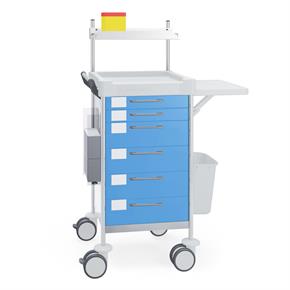 Pflegewagen Claro V - 6 Schubladen - Klapptisch - Breite 48 cm - H102