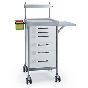 Pflegewagen Claro XI - 6 Schubladen - Klapptisch - Breite 48 cm - H102