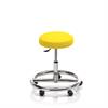 Therapiehocker mit Fussring - mit Rollen - Polsterfarbe 614 sunflower