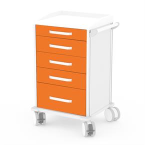 Verband- und Behandlungswagen Amigo IV - Frontfarbe RAL2008 - Hellrotorange