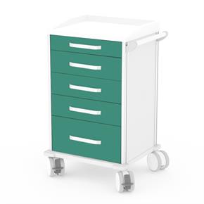 Verband- und Behandlungswagen Amigo IV - Frontfarbe RAL6033 - Minttürkis