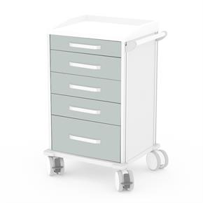 Verband- und Behandlungswagen Amigo IV - Frontfarbe RAL7035 - Lichtgrau