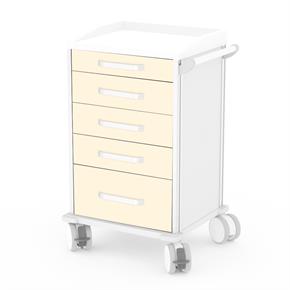 Verband- und Behandlungswagen Amigo IV - Frontfarbe RAL9001 - Cremeweiss